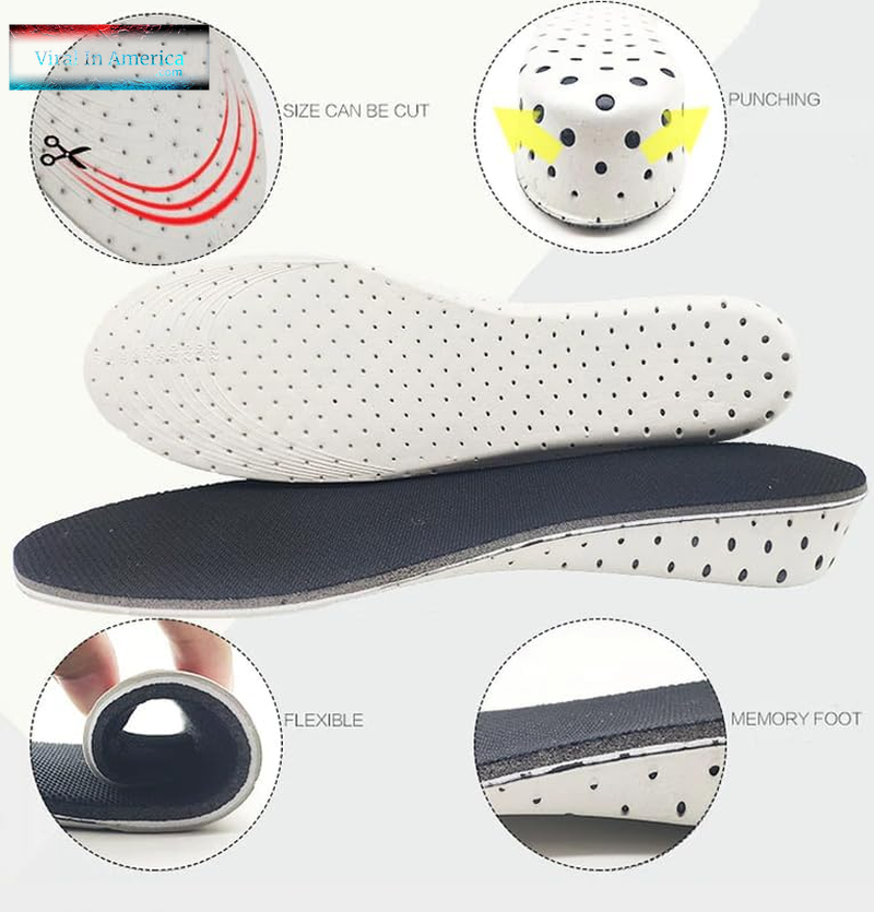 Viral Height Increase Insoles - Shoe Inserts for Men & Women, Invisible Heel Pads for Shoes to Make You Look Taller, Height Booster Heel Lift Shoe Insoles, Thin Insoles for Heel Support