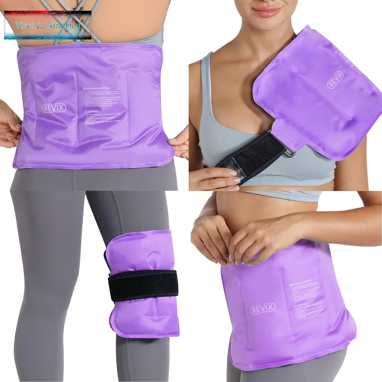 REVIX Ice Pack for Injuries Reusable Gel for Lower Back, Cold Packs for Back Shoulder, Elbow, Hip, Leg, Wrap around Entire Knee, Soft Cold Compress,16 × 9" Navy