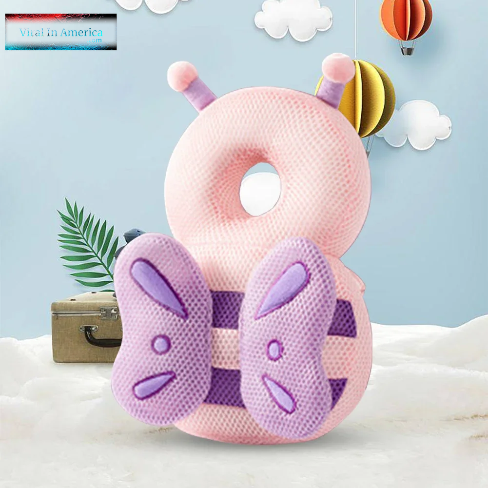 Viral Stuffing Animal Shape Baby Back Protection Pillow - Soft Toddlers Head Protection Pillow, Cute Backpack for Baby Walking & Crawling