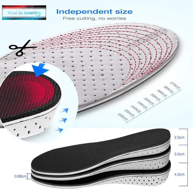 Viral Height Increase Insoles - Shoe Inserts for Men & Women, Invisible Heel Pads for Shoes to Make You Look Taller, Height Booster Heel Lift Shoe Insoles, Thin Insoles for Heel Support